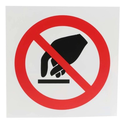 RS PRO Plastic Do Not Touch Prohibition Sign 200mm x 200mm ISO 7010 857-8699