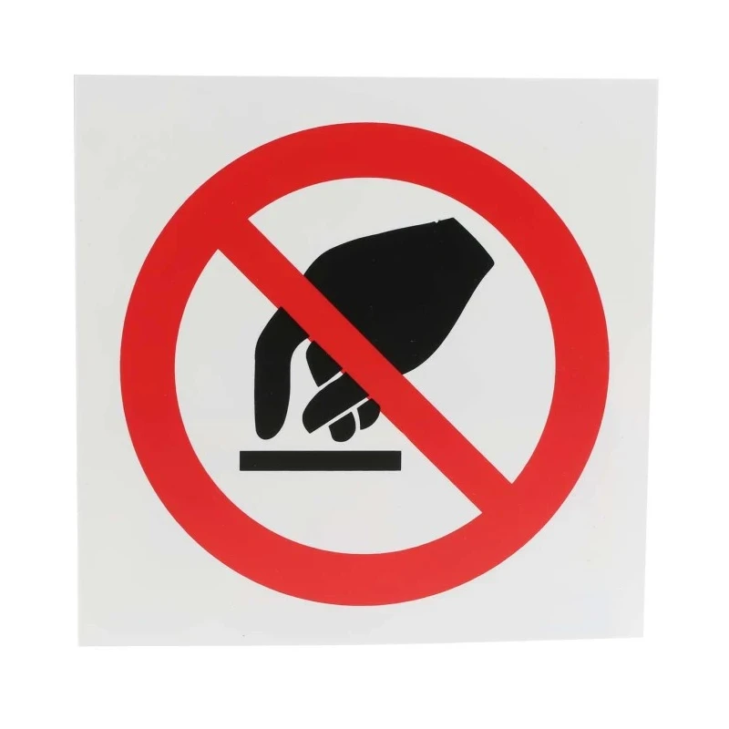 RS PRO Plastic Do Not Touch Prohibition Sign 200mm x 200mm ISO 7010 857-8699