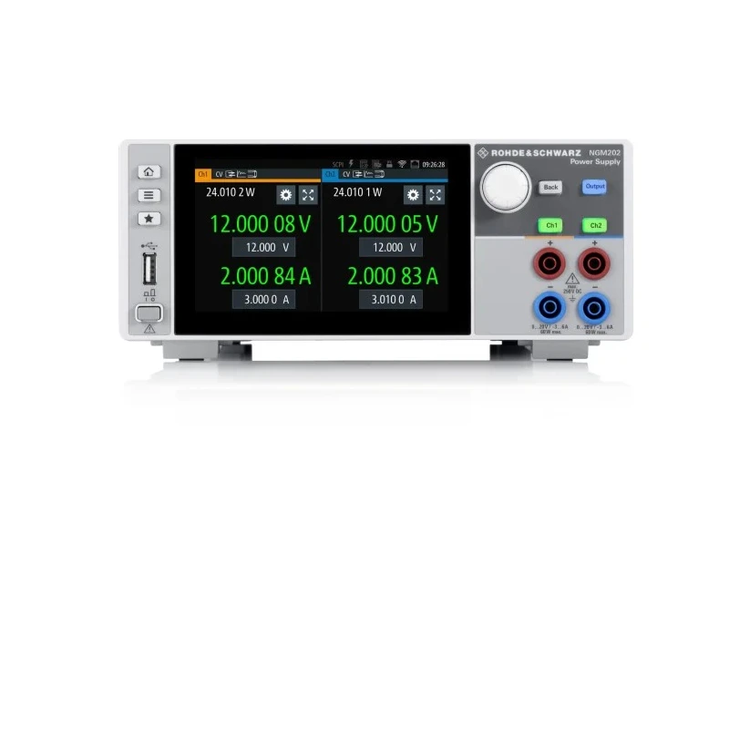 Rohde & Schwarz Digital Bench Power Supply Bundle, 2-Output 0 mV to 20V, 120 W, 6 A Max NGM-COM2b