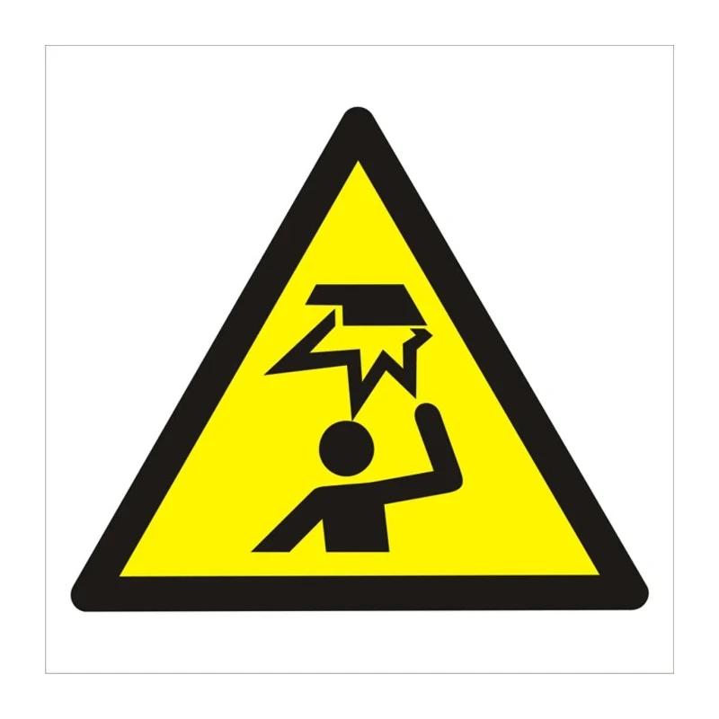 RS PRO Hazard Warning Sign Overhead Obstacle Plastic 200mm x 200mm ISO 7010 857-8703