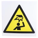 RS PRO Hazard Warning Sign Overhead Obstacle Plastic 200mm x 200mm ISO 7010 857-8703