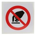 RS PRO Vinyl Do Not Touch Prohibition Sign, Self-Adhesive, 100mm x 100mm, ISO 7010 Standard 857-8687