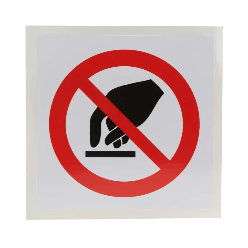 RS PRO Vinyl Do Not Touch Prohibition Sign, Self-Adhesive, 100mm x 100mm, ISO 7010 Standard 857-8687