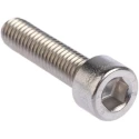 RS PRO Plain Stainless Steel Hex Socket Cap Screw M6 x 25 mm 187-1421