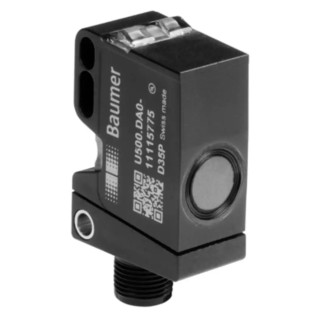 Baumer Block Ultrasonic Proximity Sensor 56.2mm Length 32.2mm Width Plastic Housing IP67 0/10 V Output U500.DA0.2-UAMJ.72F