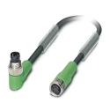 Phoenix Contact Sensor Actuator Cable, Male 4 Way M8 Right Angle to Female 4 Way M8 Straight, 300 mm, Polyurethane 1682223