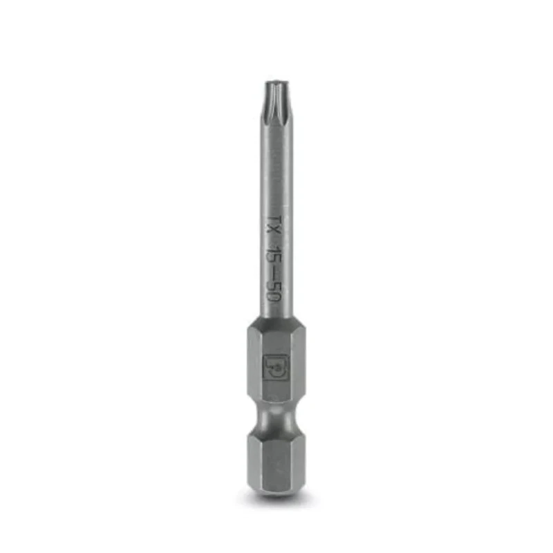 Phoenix Contact Screwdriver Bit, Torx Drive, 6.35 mm Tip Size, T15, 50 mm Length, Alloy Steel, 5-Piece Set 1212576