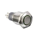 Arcolectric (Bulgin) Ltd Illuminated Push Button Switch Latching Panel Mount DPDT 16.2 mm Cutout Red LED MP0045