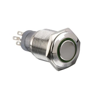 Arcolectric (Bulgin) Ltd Illuminated Push Button Switch Latching Panel Mount DPDT 16.2 mm Cutout Red LED MP0045
