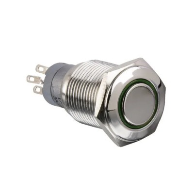 Arcolectric (Bulgin) Ltd Illuminated Push Button Switch Latching Panel Mount DPDT 16.2 mm Cutout Red LED MP0045