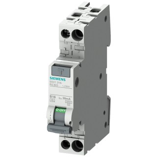 Siemens Residual Current Circuit Breaker with Overload Protection, 4A Current Rating, 1-Pole, 30 mA Trip 5SV1316-7KK04