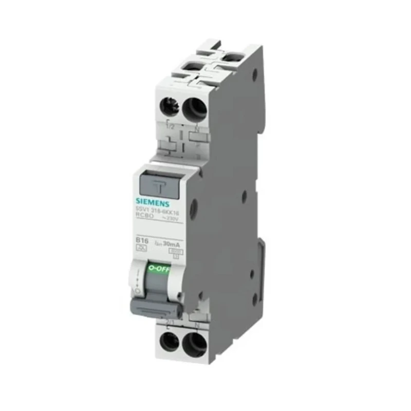 Siemens Residual Current Circuit Breaker with Overload Protection 2A Current Rating 2-Pole 30 mA Trip 5SV1316-7KK02
