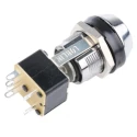 Lorlin Key Switch DPDT 4A 1-Way Flat Key Zinc Alloy Housing Round Bezel MSL8613A