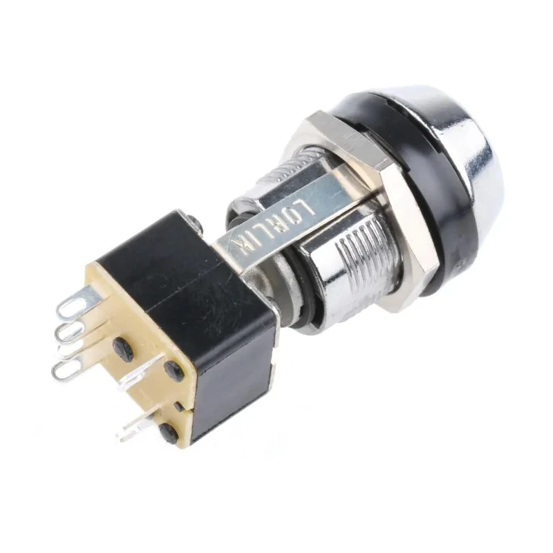Lorlin Key Switch DPDT 4A 1-Way Flat Key Zinc Alloy Housing Round Bezel MSL8613A