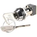 Lorlin Key Switch DPDT 4A 250V AC 2-Way Flat-Key Round Bezel MSL8606B