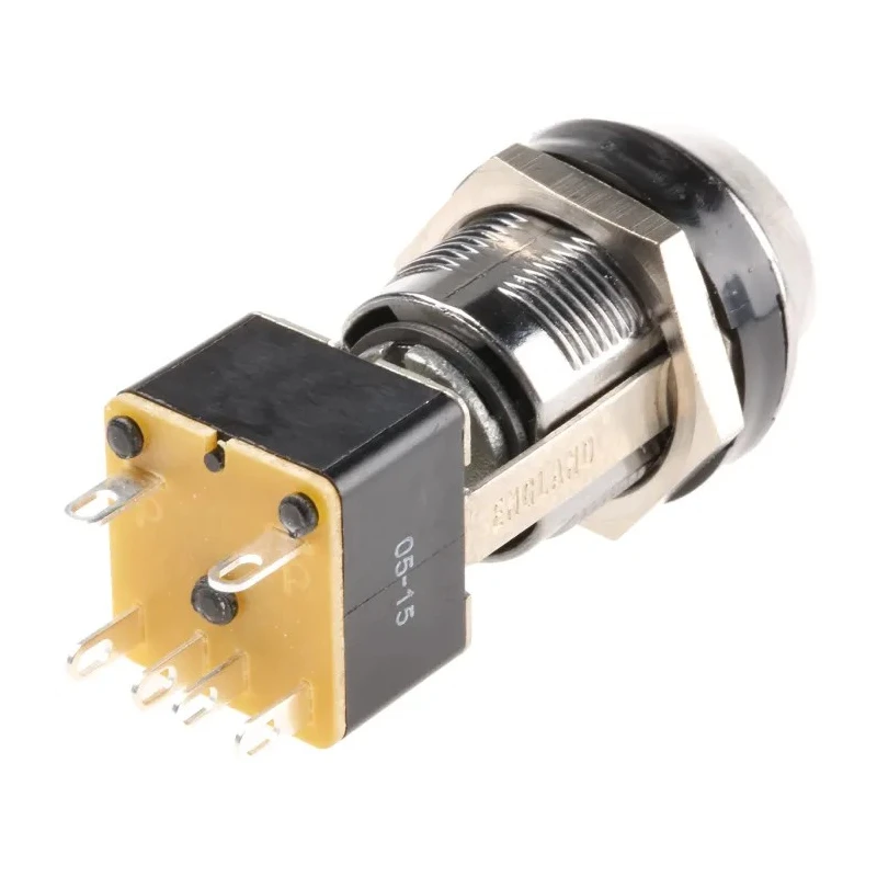 Lorlin Key Switch DPDT 4A 250V AC 2-Way Flat-Key Round Bezel MSL8606B