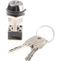 Lorlin Key Switch DPDT 4A 250V AC 2-Way Flat-Key Round Bezel MSL8606B