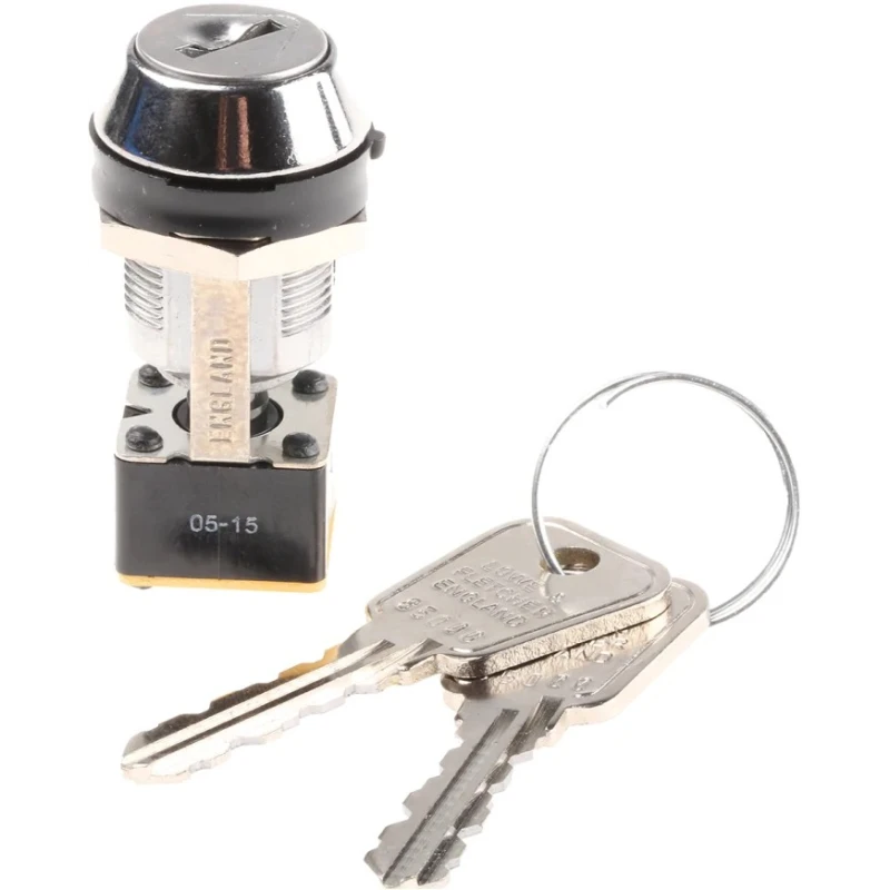 Lorlin Key Switch DPDT 4A 250V AC 2-Way Flat-Key Round Bezel MSL8606B