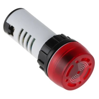 Carlo Gavazzi PL 22S Series Red Beacon-Buzzer Combination, 95 dB Sound Level, , Panel Mount, 380V AC/DC, 15-20mA IP40