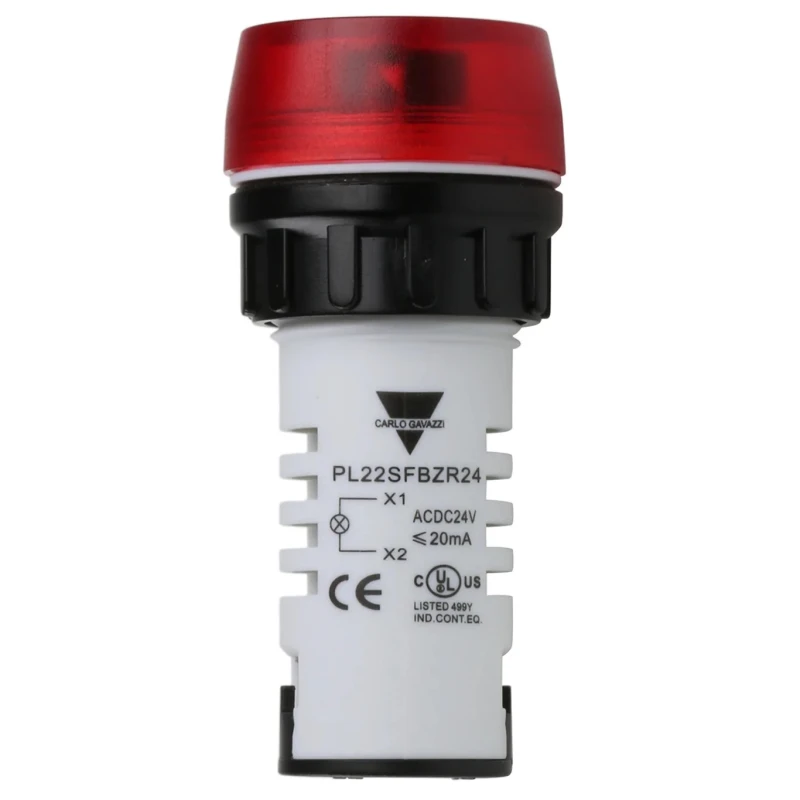 Carlo Gavazzi PL 22S Series Red Beacon-Buzzer Combination, 95 dB Sound Level, , Panel Mount, 380V AC/DC, 15-20mA IP40