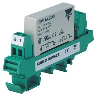 Carlo Gavazzi RP1 Series Solid State Relay, 3 A Load Current, DIN Rail Mount, 265 V AC Load, 34 V DC Control RP1A23D3M1