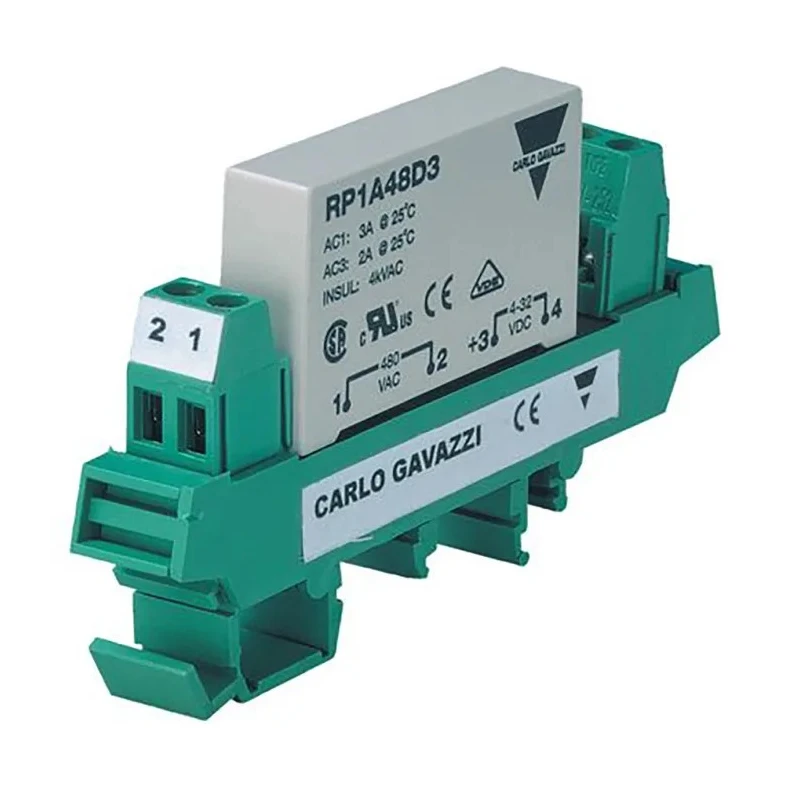 Carlo Gavazzi RP1 Series Solid State Relay, 3 A Load Current, DIN Rail Mount, 265 V AC Load, 34 V DC Control RP1A23D3M1
