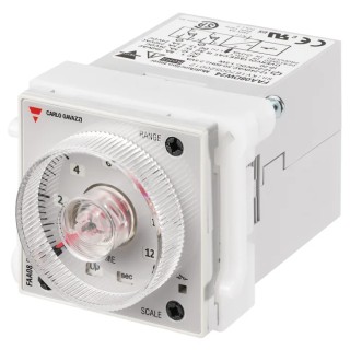 Carlo Gavazzi FAA08 Series Front Timer Relay, 4-Contact, DPDT, 240 V dc, 12 V ac, 240 V ac, 0.05 s to 300 h, 4-Function 