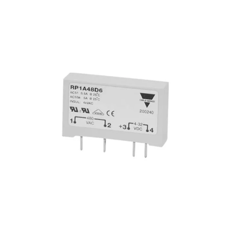 Carlo Gavazzi RP1 Series Solid State Relay, 5 A Load, PCB Mount, 530 V AC Load, 32V DC Control RP1A48D5