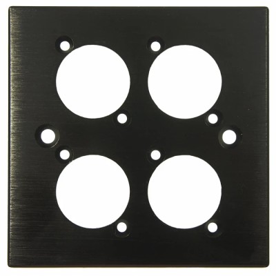 RS PRO 1 Gang Plastic Wall Faceplate Black Brushed Aluminium Finish 187-3813