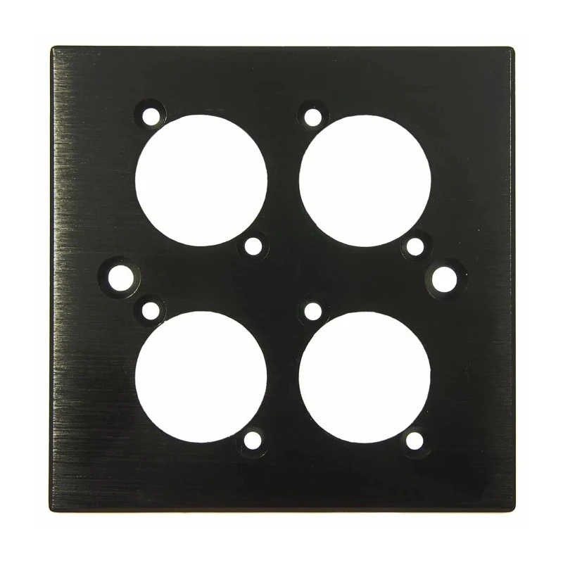 RS PRO 1 Gang Plastic Wall Faceplate Black Brushed Aluminium Finish 187-3813
