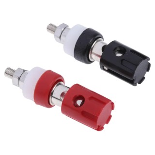 RS PRO Red and Black 15A Binding Post with Gold Plated Contact, 48V, 7.2mm Hole Diameter 187-3803