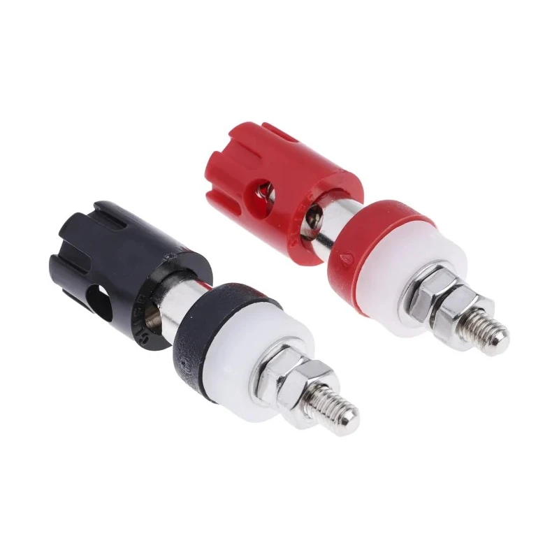 RS PRO Red and Black 15A Binding Post with Gold Plated Contact, 48V, 7.2mm Hole Diameter 187-3803