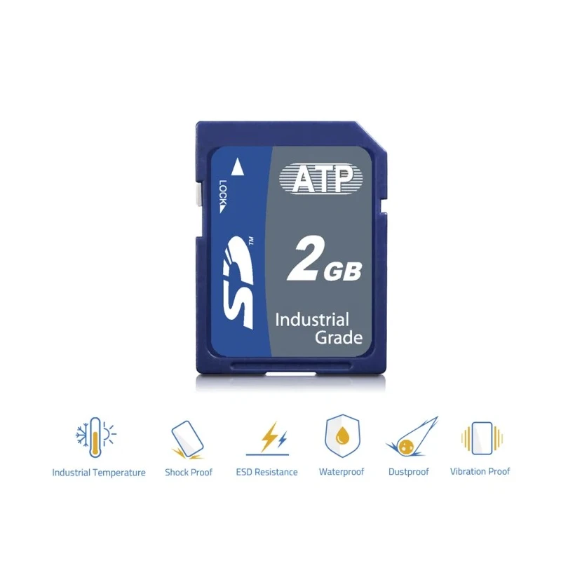 ATP 2 GB Industrial Grade SD Card SD UHS 1 U1 Class 10 SLC NAND AF2GSDI-ZAFXM