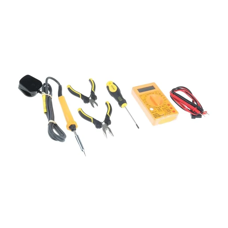 Antex Electronics 18W Electric Soldering Iron Kit with Desoldering Pump, Flat Blade Screwdriver, Mini Pliers KF8JSZA