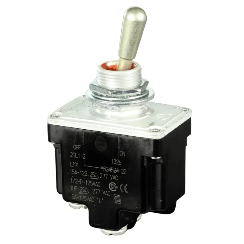 Honeywell Technologies Toggle Switch Bushing Mount On-Off DPST Screw Terminal 277 V AC 2TL1-6