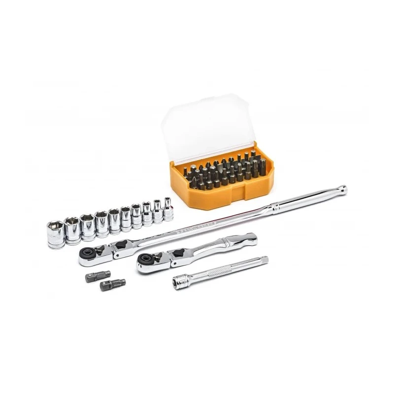 GearWrench 45-Piece 1/4 in 6 Point Ratchet Set Alloy Steel Bright Chrome Finish 81032