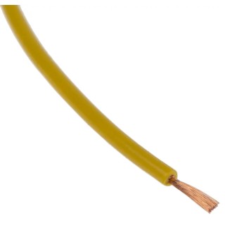 RS PRO Yellow 0.26 mm² Hook Up Wire, 23 AWG, 3/0.07 mm Stranded Copper Conductor, 100 m Length, Polyvinyl Chloride 860-6710