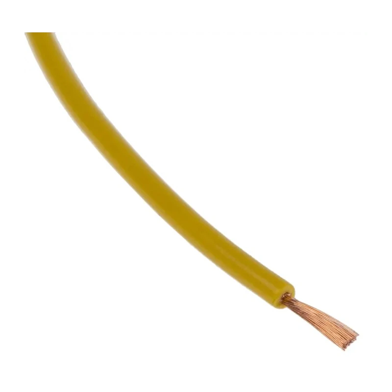 RS PRO Yellow 0.26 mm² Hook Up Wire, 23 AWG, 3/0.07 mm Stranded Copper Conductor, 100 m Length, Polyvinyl Chloride 860-6710