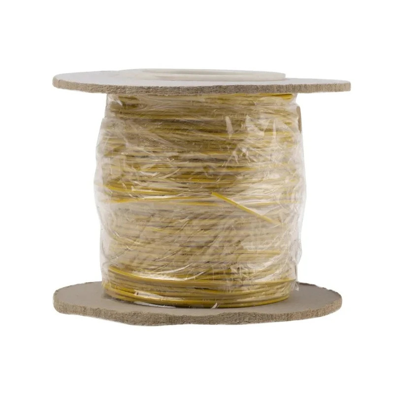 RS PRO Yellow 0.26 mm² Hook Up Wire, 23 AWG, 3/0.07 mm Stranded Copper Conductor, 100 m Length, Polyvinyl Chloride 860-6710