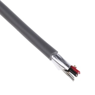 RS PRO Data Cable 1 Pairs 2 Cores 0.35 mm² 100 m Grey Sheath Polyvinyl Chloride 860-6704