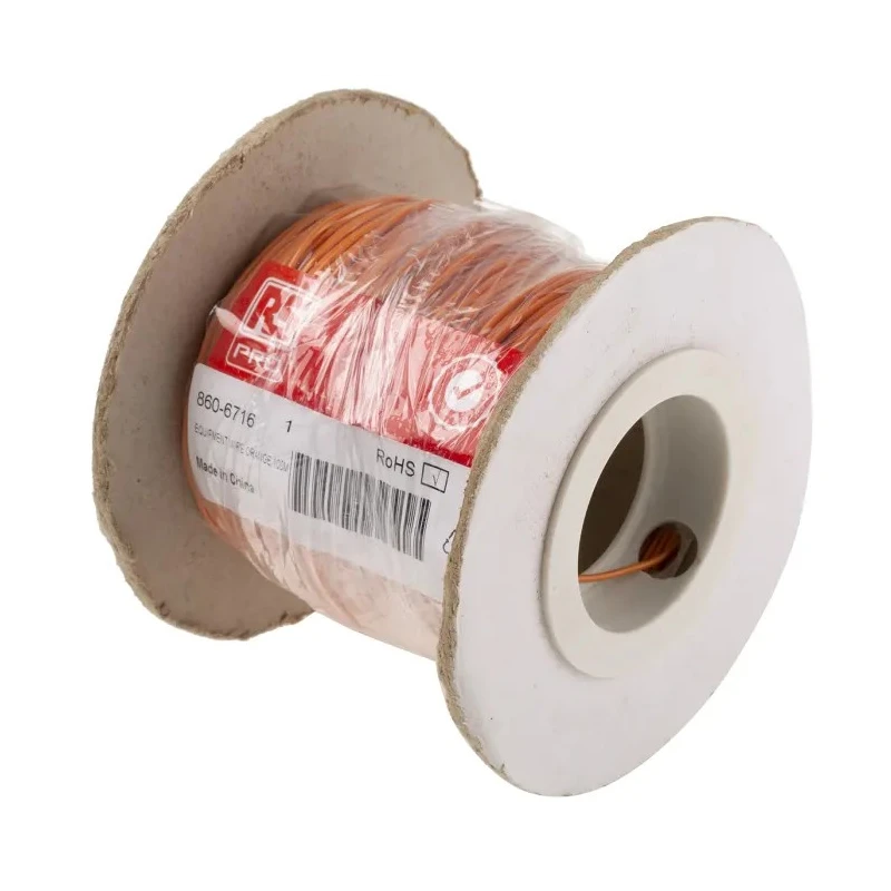 RS PRO Orange 0.26 mm² Hook Up Wire 23 AWG 3/0.07 mm Core Strands 100 m Polyvinyl Chloride 860-6716