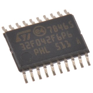 STMicroelectronics STM32F0 Microcontroller 32 bit ARM Cortex M0 48 MHz 32kB FLASH 20-Pin TSSOP STM32F042F6P6