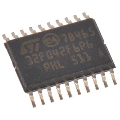 STMicroelectronics STM32F0 Microcontroller 32 bit ARM Cortex M0 48 MHz 32kB FLASH 20-Pin TSSOP STM32F042F6P6