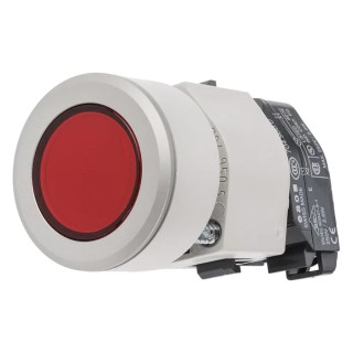 EAO Red Momentary Flush Aluminium Push Button Head 30.5mm Cutout, 35mm Diameter, IP65 704.032.218
