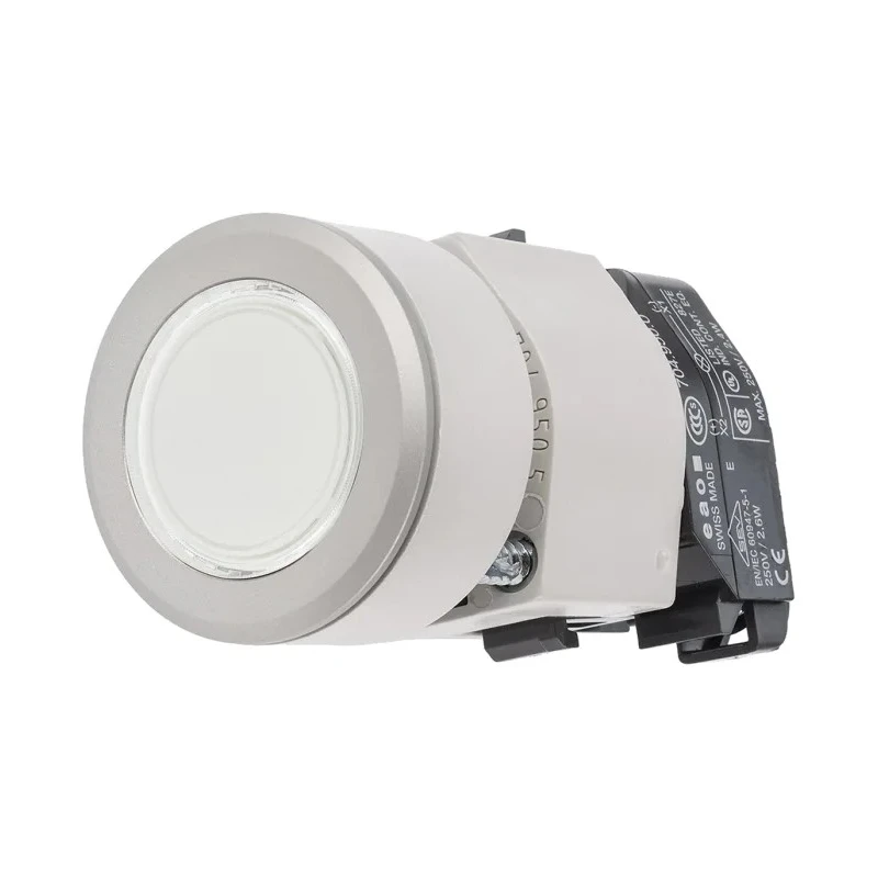 EAO 04 Series Clear Momentary Push Button Head, 30.5 mm Cutout Diameter, 35 mm Bezel Diameter, IP65 Rated 704.032.718