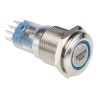 Bulgin Illuminated Push Button Switch Panel Mount 16.2 mm Cutout DPDT 3A Blue LED Latching MP0045