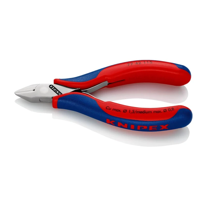 Knipex Bevel Side Cutter Diagonal Cutter with High Grade Special Tool Steel Jaw, Multi-Component Grip, Bi-Metal 77 42 115