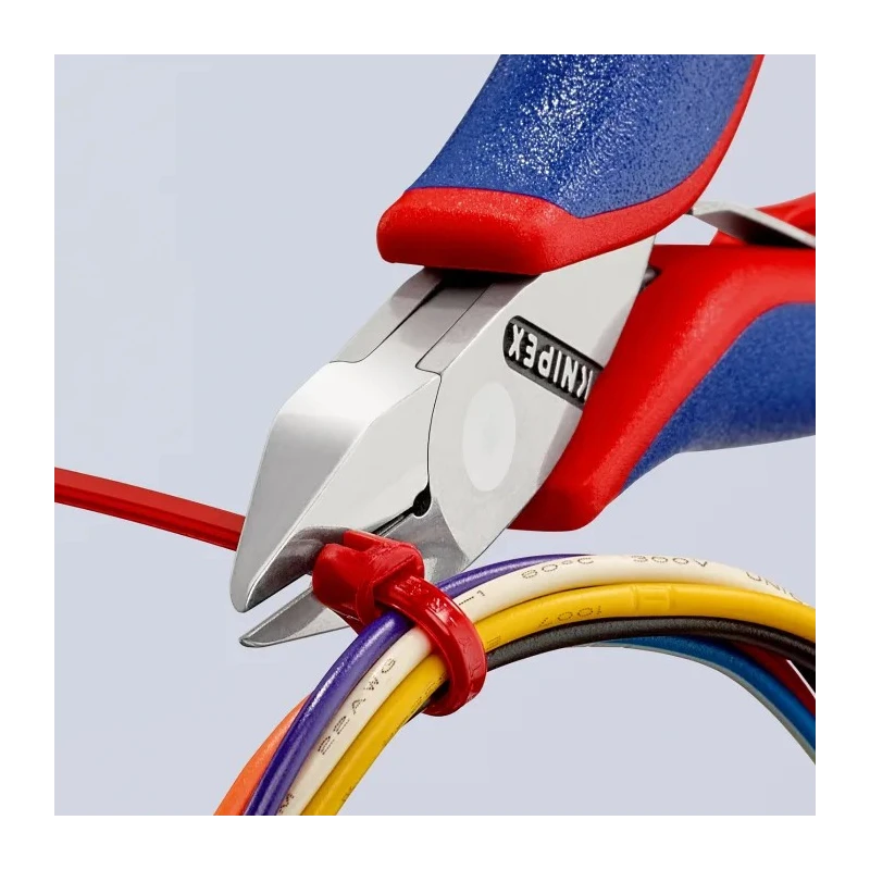 Knipex Bevel Side Cutter Diagonal Cutter with High Grade Special Tool Steel Jaw, Multi-Component Grip, Bi-Metal 77 42 115
