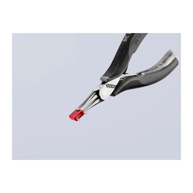Knipex 1-Piece Flat Nose Plier, Comfort Grip Handle, Chrome Steel, ESD Safe, 115mm Overall, 22.5mm Jaw 35 12 115 ESD