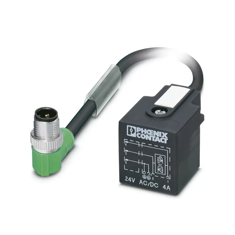 Phoenix Contact Sensor Actuator Cable Male 3 way M12 to 3 way DIN 43650 Form A 24V Cable Length 1.5m 1434950